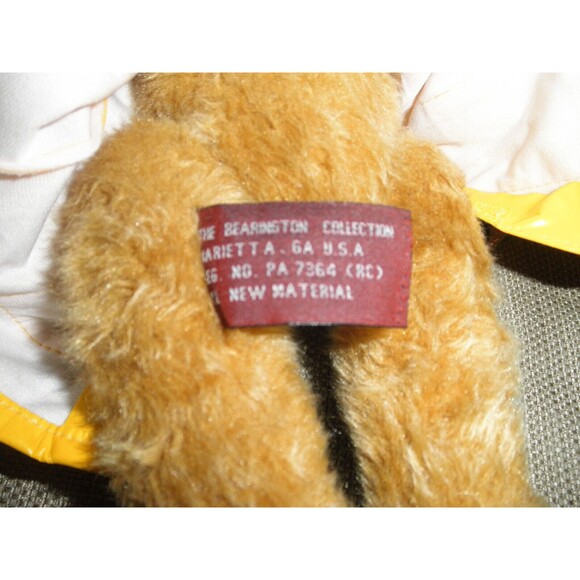 NEW BY TOBY, 2001 VINTAGE BEARINGTON PLUSH 13" TEDDY BEAR "DONALD" WITH DUCK - Picture 6 of 12